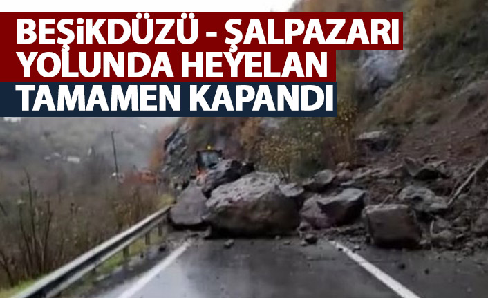 Şalpazarı-Beşikdüzü karayolunda heyelan