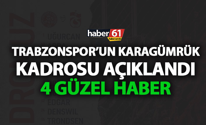 Trabzonspor'un Karagümrük kadrosu açıklandı! 4 güzel haber