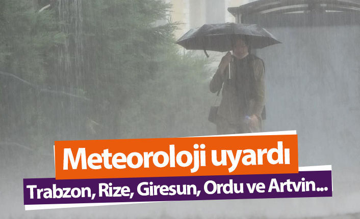 Trabzon, Ordu, Giresun, Rize ve Artvin'e kuvvetli yağış uyarısı