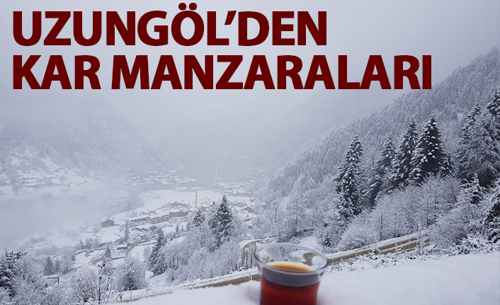 Uzungöl’de Mevsimin İlk Karı Manzarayı Beyaza Bürüdü