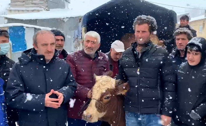 Hayvanları telef olan çiftçiye hibe