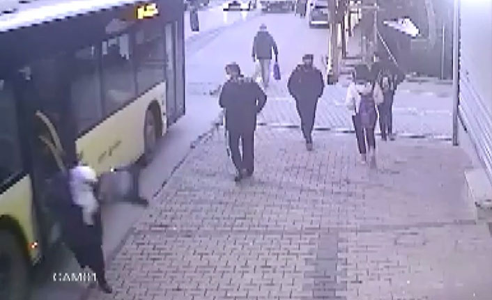 Otobüs erken hareket edince yaşlı kadın yere düştü
