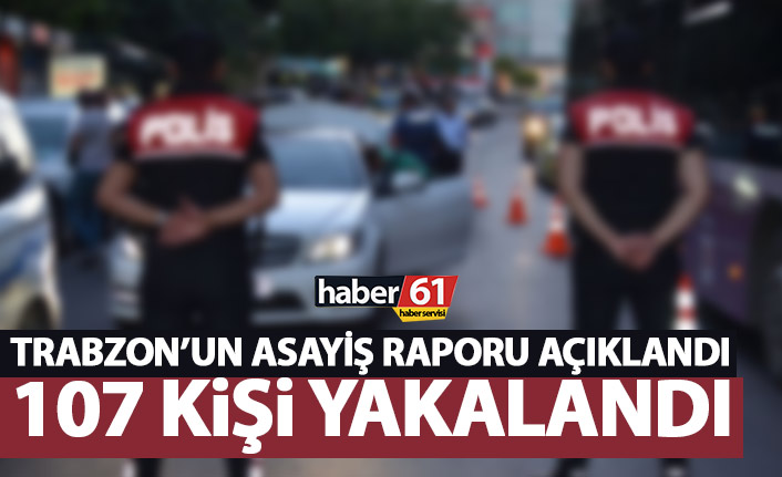 Trabzon’da 107 kişi yakalandı! Rapor yayınlandı