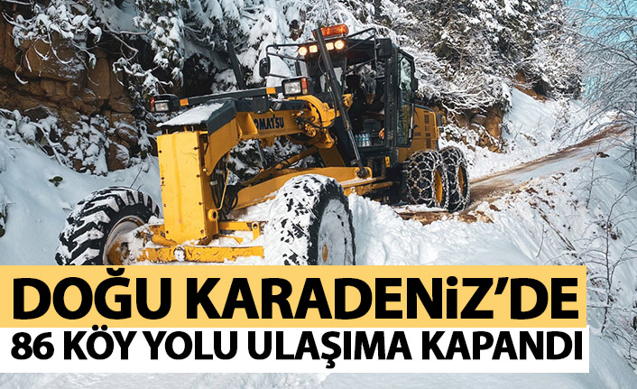 Doğu Karadeniz'de 86 köy yolu ulaşıma kapandı