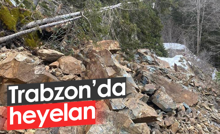 Çaykara'da heyelan