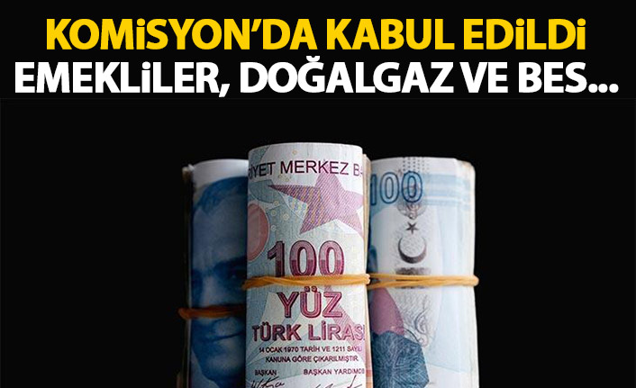 Komisyonda kabul edildi! Emekliler, Doğalgaz ve BES...