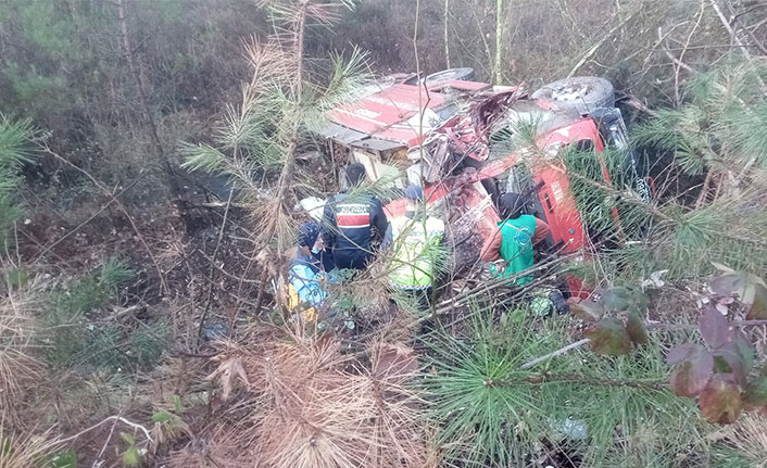 Kazaya giden itfaiye kırım ekibi kaza yaptı