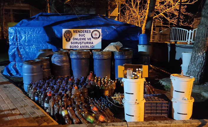 Evde sahte şarap üreten kişi gözaltına alındı