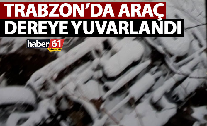 Trabzon’da araç dereye yuvarlandı!