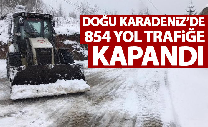 Doğu Karadeniz'de 854 yol trafiğe kapalı