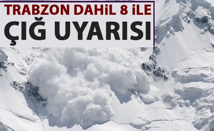 Trabzon dahil 8 ile çığ uyarısı