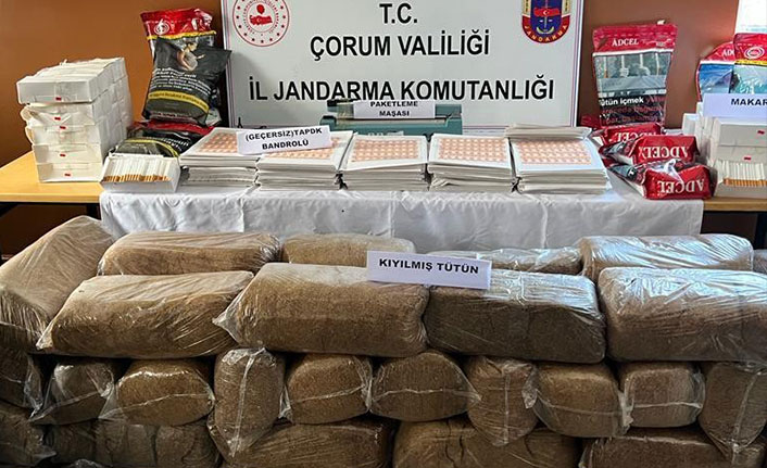 Çorum'da kaçak tütün operasyonu