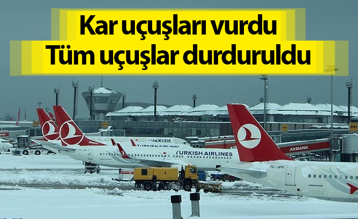 Kar uçuşları vurdu! Tüm uçuşlar durduruldu
