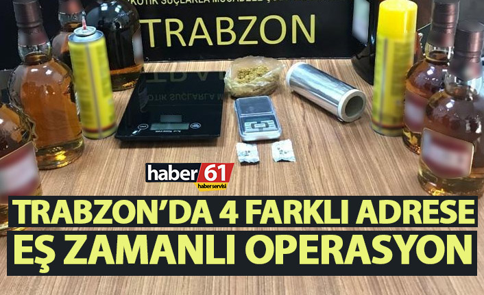 Trabzon’da eş zamanlı uyuşturucu operasyonu