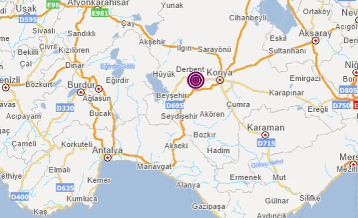Konya'da 4,2 büyüklüğünde deprem