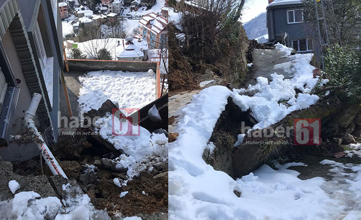 Trabzon’da heyelan! Yol kapandı evler boşaltılıyor