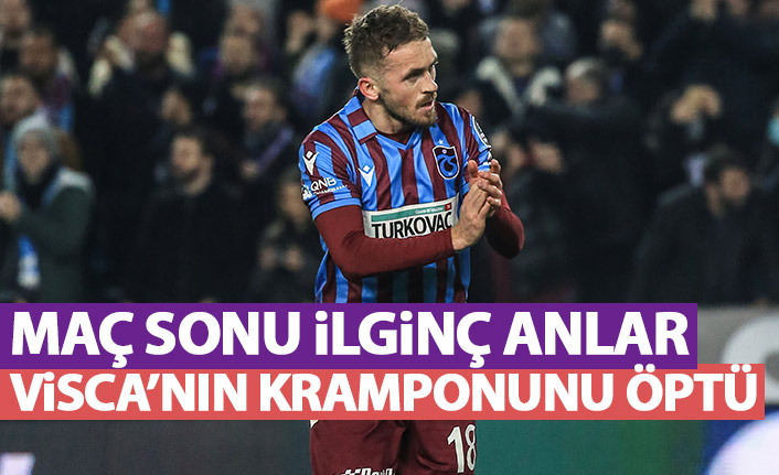 İlginç anlar! Maç sonu Visca'nın kramponunu öptü