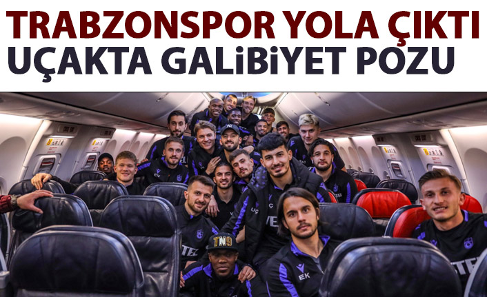 Trabzonspor'un yıldızlarından uçakta galibiyet pozu