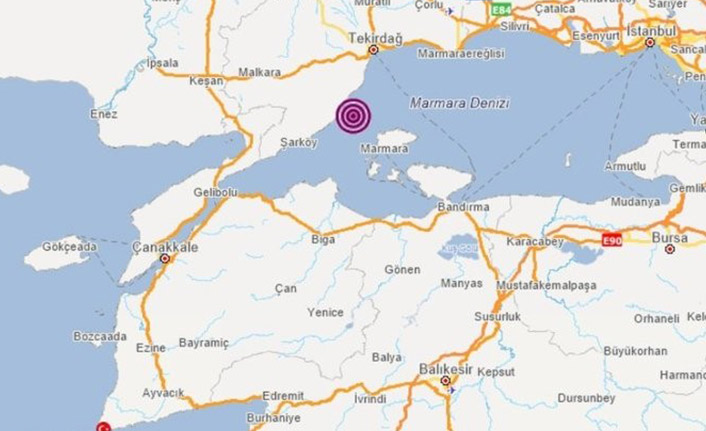 Marmara Denizi'nde 4.1 büyüklüğünde deprem!