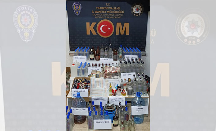 Trabzon’da sahte alkol operasyonu