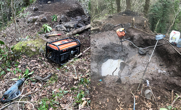 Trabzon’da kaçak kazıya suçüstü