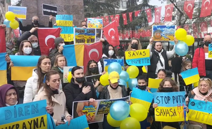 Trabzon’da Rusya protestosu! "Bağımsızlık ve hayatta kalma mücadelesi"