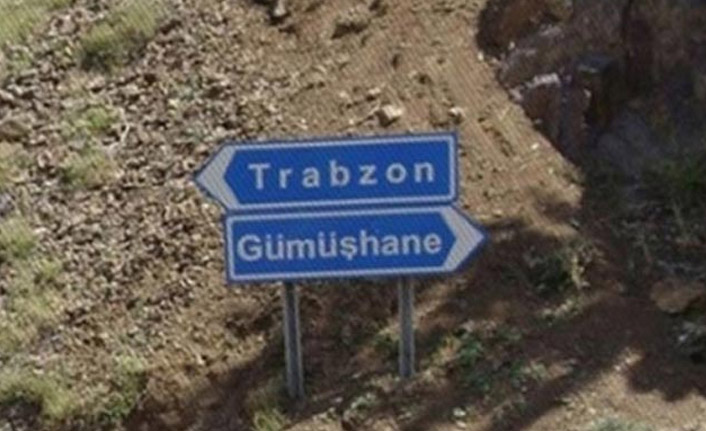 Trabzon-Gümüşhane yolunda yapım çalışması