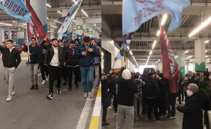 Fenerbahçe maçı için İstanbul'a giden Trabzonspor'a coşkulu karşılama