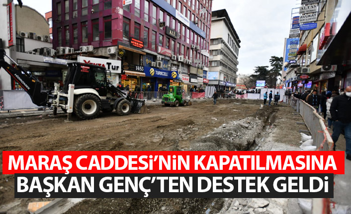 Genç'ten Maraş Caddesinin kapanmasına destek 