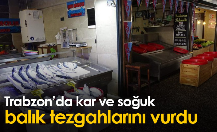 Kar ve soğuk Trabzon'da balık tezgahlarını da vurdu