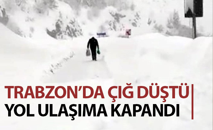 Trabzon'da çığ düştü! Yol ulaşıma kapandı