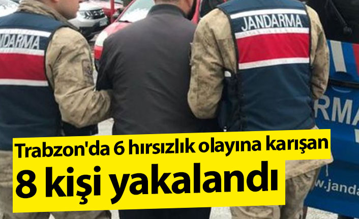 Trabzon'da 6 hırsızlık olayına karışan 8 kişi yakalandı