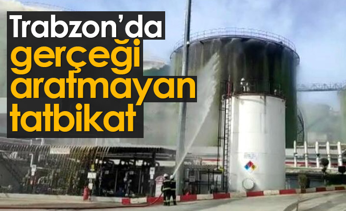 Arsin’de akaryakıt terminalinde acil durum tatbikatı gerçeğini aratmadı