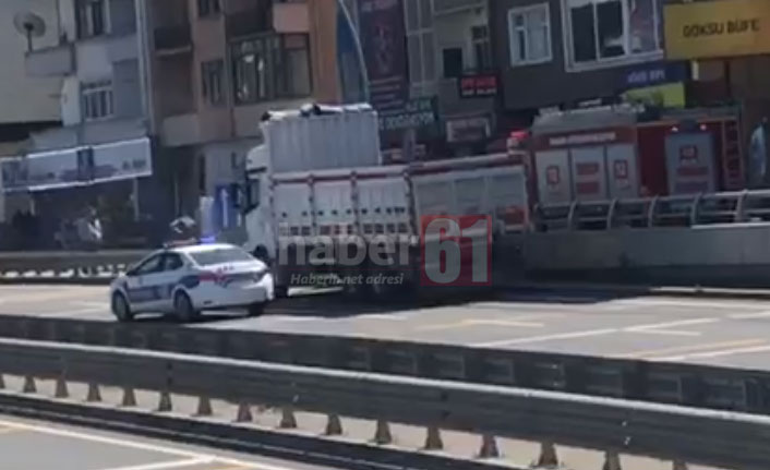 Trabzon’da dumanlar saçan kamyon korku yarattı