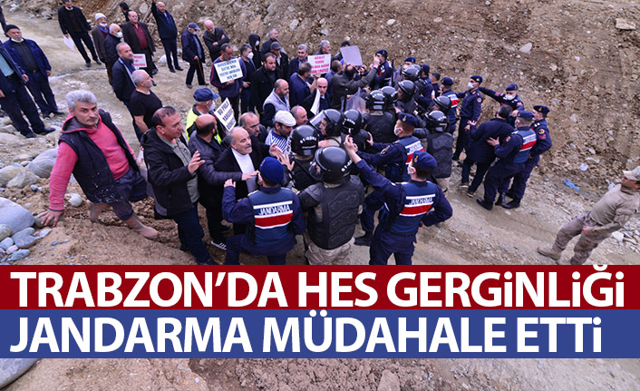 Trabzon'da HES gerginliği! 200 kişilik gruba jandarma müdahale etti