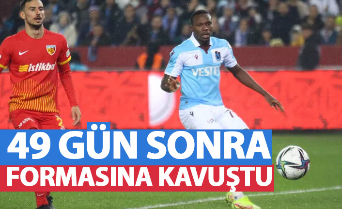 Trabzonspor'da Kouassi 49 gün sonra