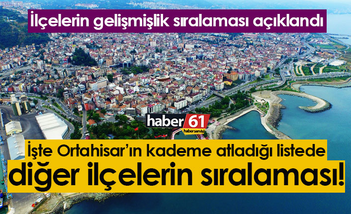 İşte en gelişmiş ilçelerde Trabzon ilçelerinin sıralaması