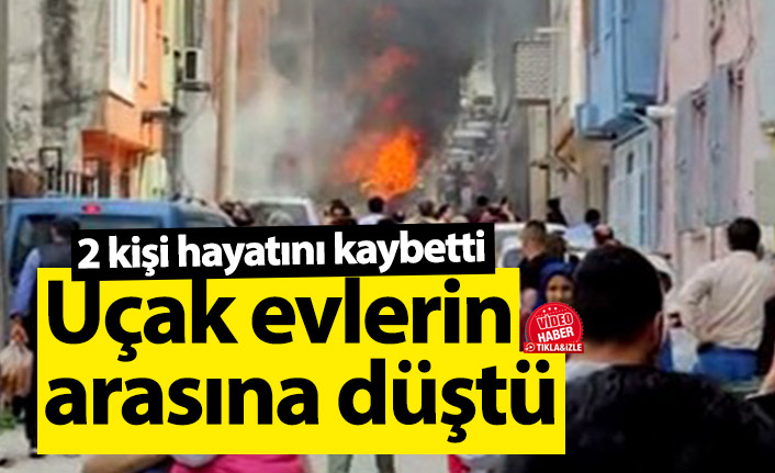 Bursa'da uçak evlerin arasına düştü! 2 ölü