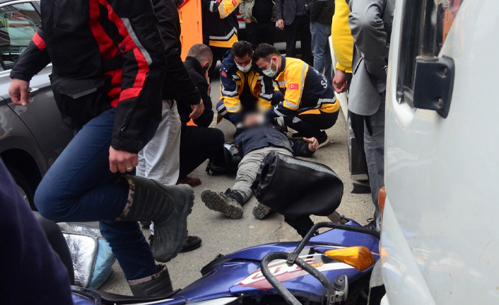 Trabzon’da motokurye ölümden döndü