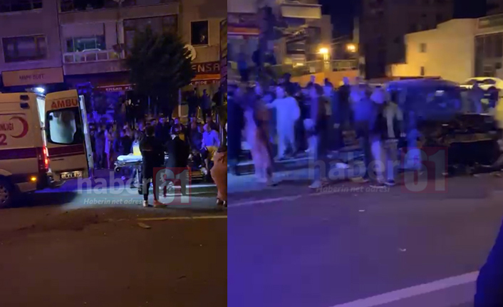 Trabzon’da kontrolden çıkan araç karşı şeride geçti! 5 yaralı