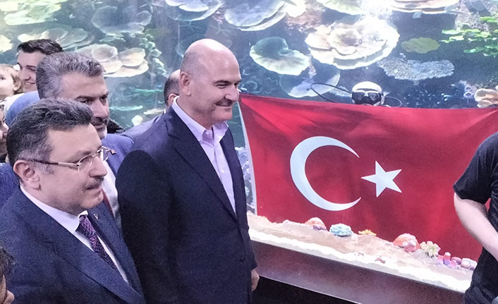 Bakan Süleyman Soylu Trabzon Tünel Akvaryum'u gezdi
