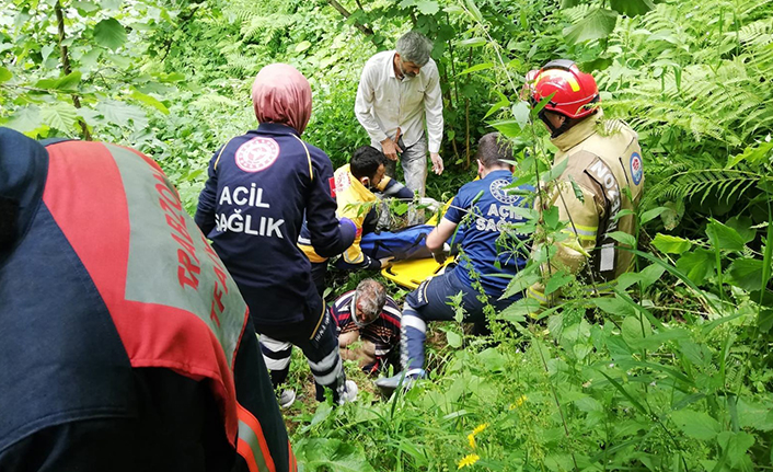 Trabzon'da balkondan düştü, 100 metrelik dik yamaçta yuvarlandı
