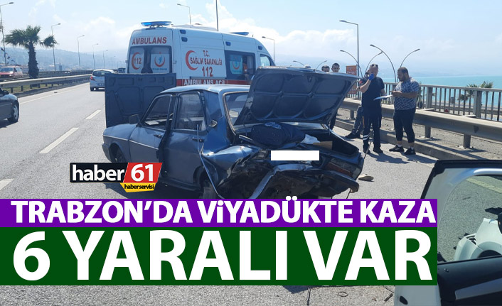 Trabzon’da viyadükte iki araç çarpıştı: 6 kişi yaralandı