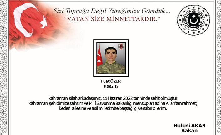 Operasyon bölgesinden acı haber geldi: 1 asker şehit oldu