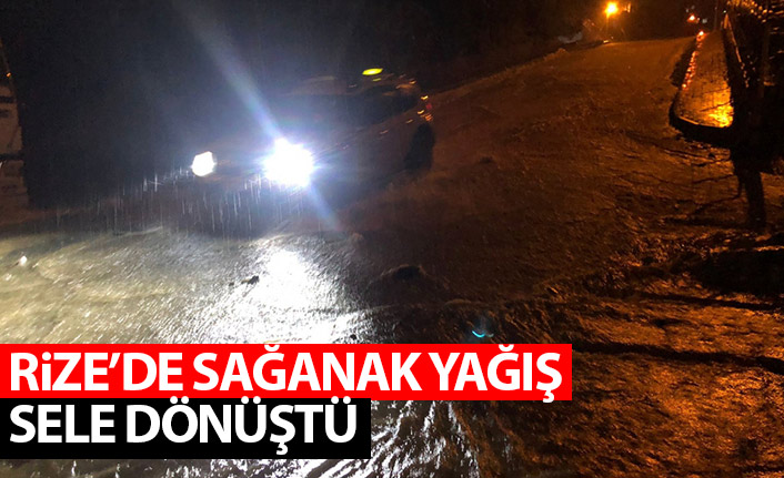 Rize'de sağanak yağış sele neden oldu