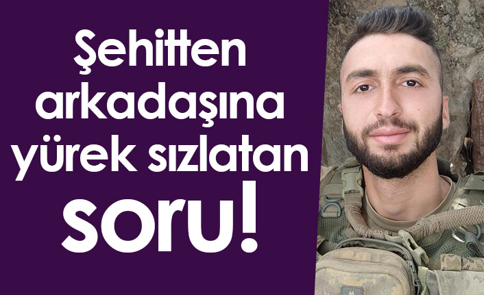 Şehitten arkadaşına yürek sızlatan soru