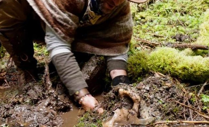 Kazma darbesi devasa kafatasını ortaya çıkardı