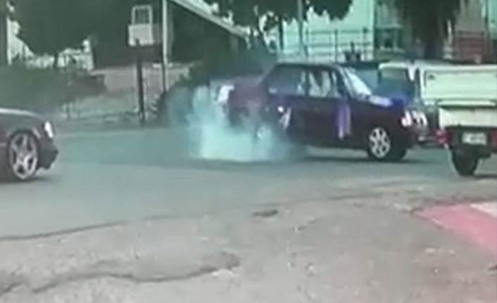 Trabzon'da düğün konvoyunda drift yapan sürücü cezadan kurtulamadı