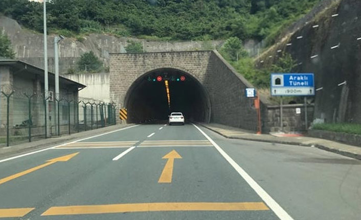 Trabzon'da Araklı Tüneli'nde çalışma