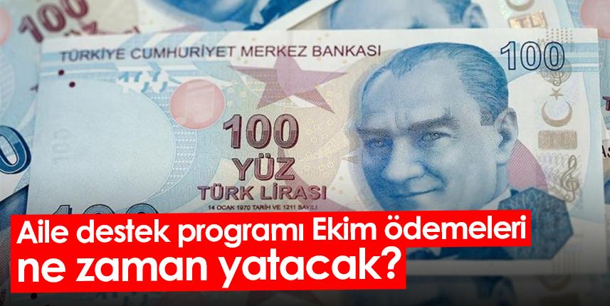 Aile destek programı Ekim ödemeleri ne zaman yatacak?